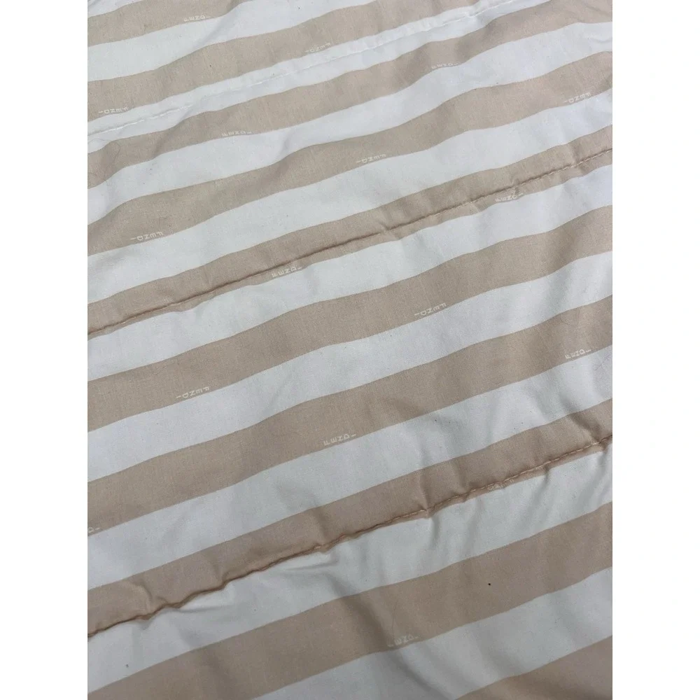 Fendi Reversible Cotton‎ Comforter Reversible Rare Checks / Striped Tan / White